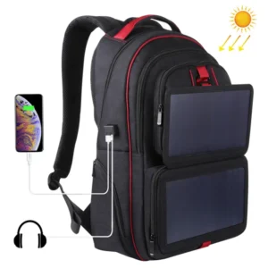 14W 5V Solar Power Backpack with Panel Battery Power Bank Charger