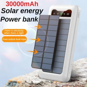 30000Mah Solar Power Bank – High-Capacity External Battery Charger with Solar Charging