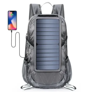 Solar Rugzak Opvouwbare Wandelen Dagrugzak Met 5V Voeding 6.5W Zonnepaneel Opladen Voor Mobiele Telefoons – Stay Powered on Your Outdoor Adventures